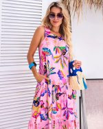 Vestido midi estampado