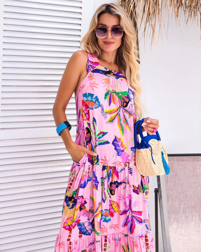 Vestido midi estampado